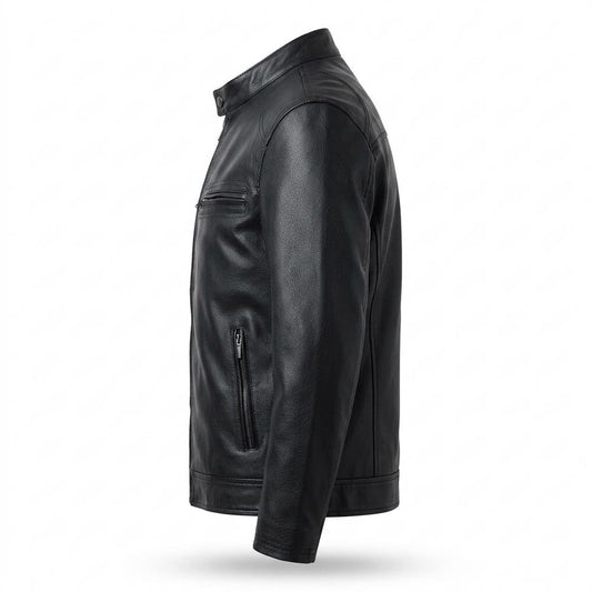 Mens Outlet House - Sesin | Lined Fitted Leather Jacket Men