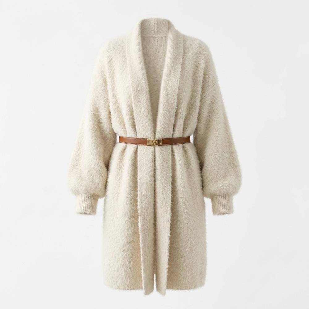 Mens Outlet House - Vinar | Fluffy Belted Knit Cardigan Women