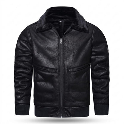 Mens Outlet House - Davar | Lined Zip-Up Leather Jacket Men