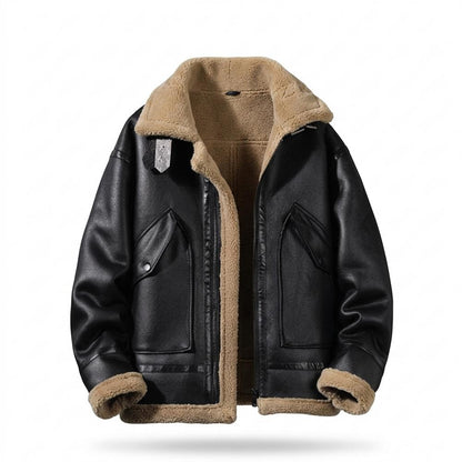 Mens Outlet House - Lymon | Fleece-Lined Faux-Leather Jacket Men