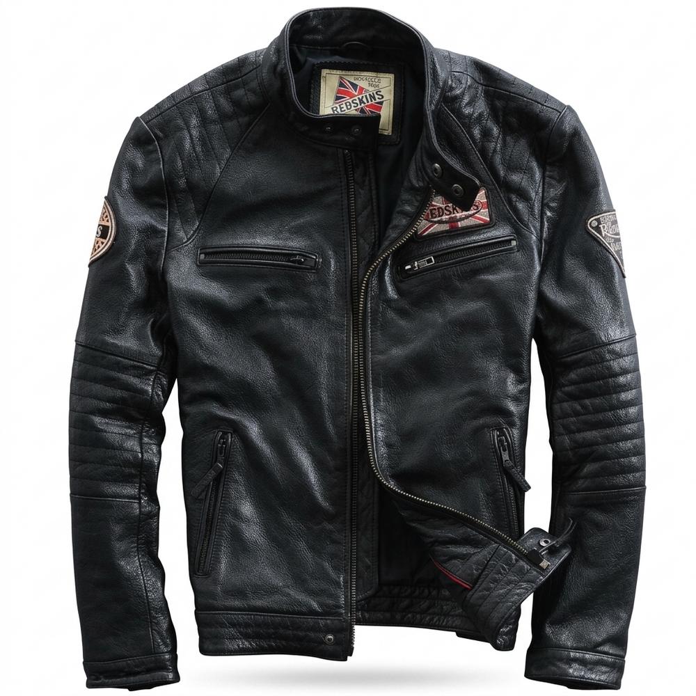 Mens Outlet House - Lotir | Quilted Fitted Leather Jacket Men