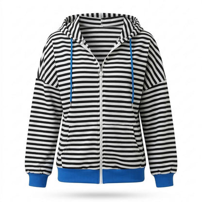 Mens Outlet House - Yoken | Striped Zip-Up Hoodie Women