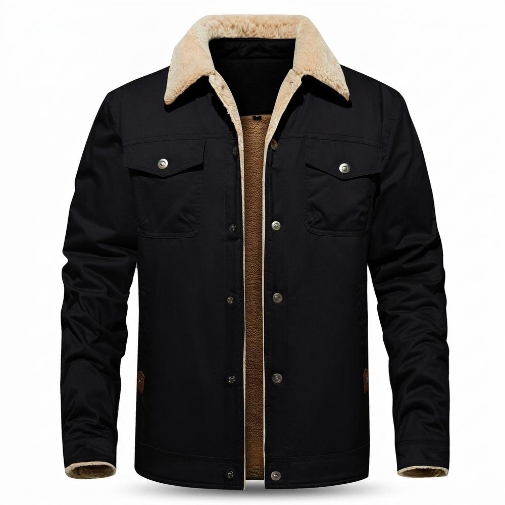 Mens Outlet House - Senav | Sherpa-Lined Button-Up Jacket Men