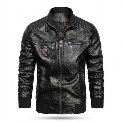 Mens Outlet House - Kasil | Quilted Zippered Leather Jacket Men