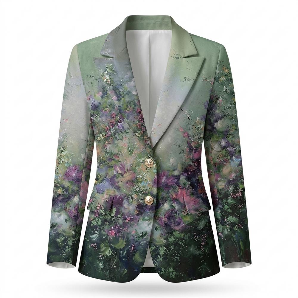 Mens Outlet House - Daded | Floral Print Notched Lapel Blazer Women