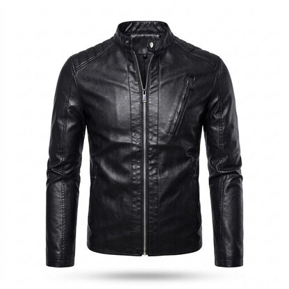 Mens Outlet House - Mekor | Quilted Zip-Up Leather Jacket Men