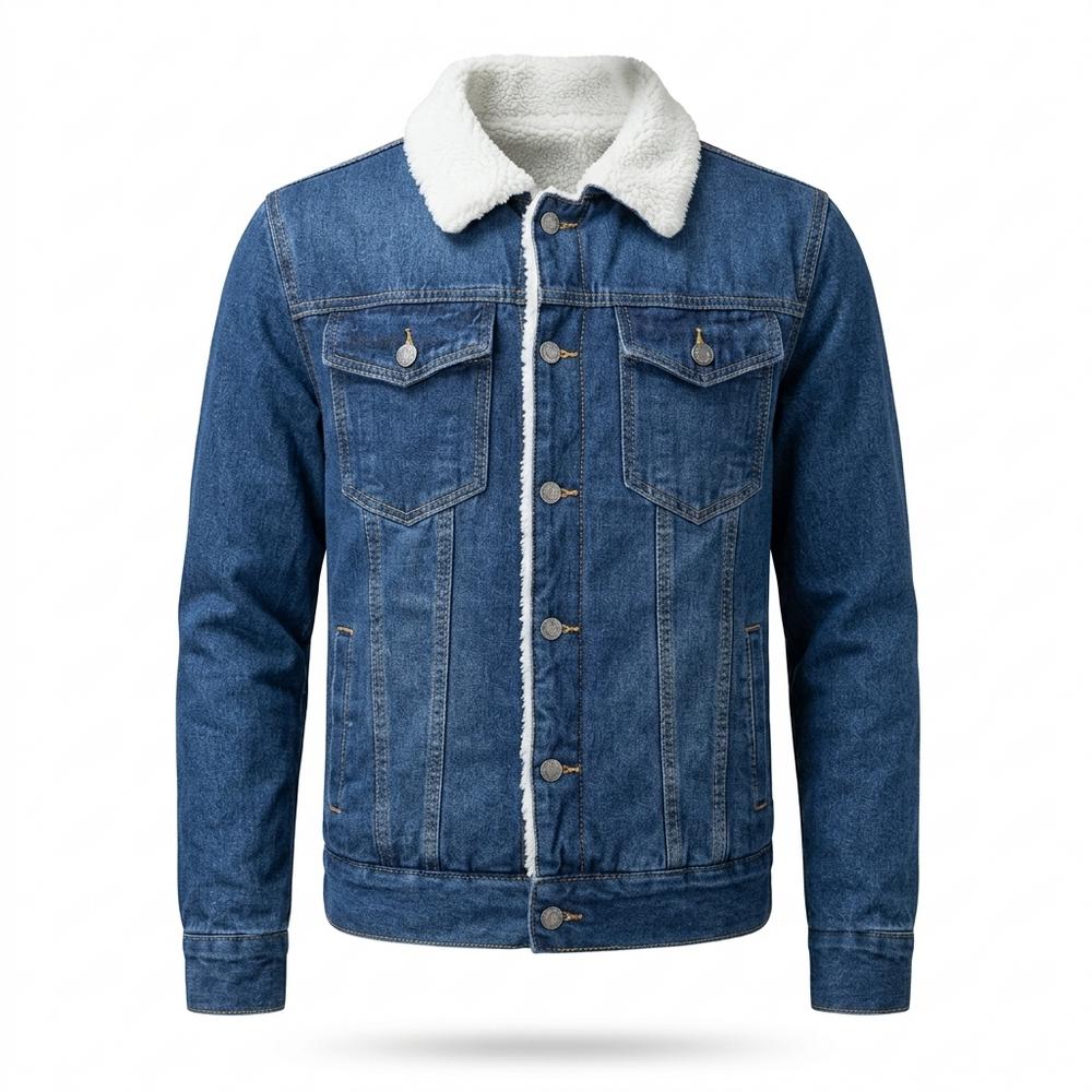 Mens Outlet House - Alver | Sherpa-Lined Button-Front Denim Jacket Men