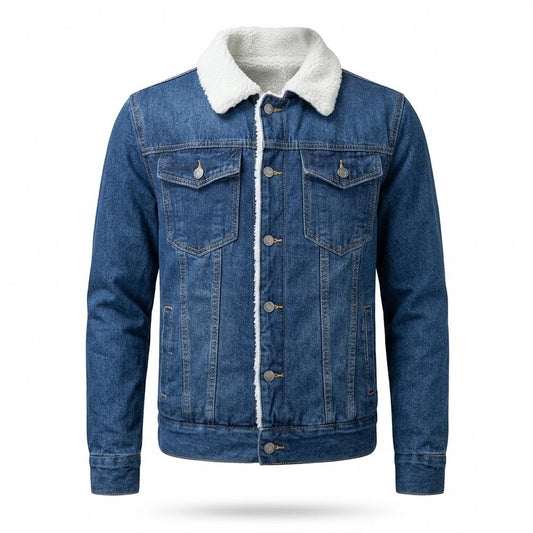 Mens Outlet House - Alver | Sherpa-Lined Button-Front Denim Jacket Men