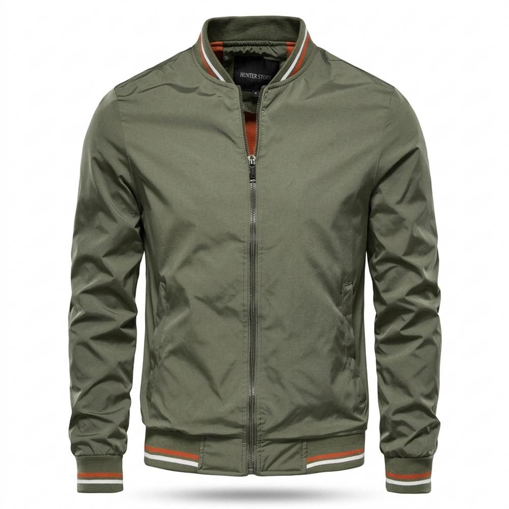 Mens Outlet House - Daron | Zip-Up Striped-Trim Jacket Men