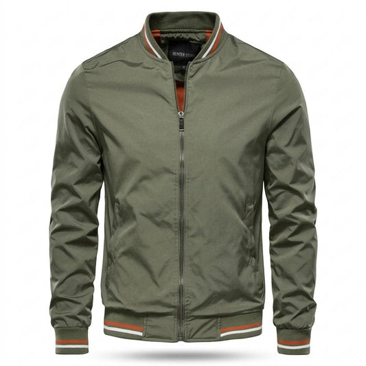 Mens Outlet House - Daron | Zip-Up Striped-Trim Jacket Men