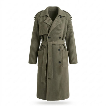Mens Outlet House - Rasan | Rib-Knit Double-Breasted Coat Women