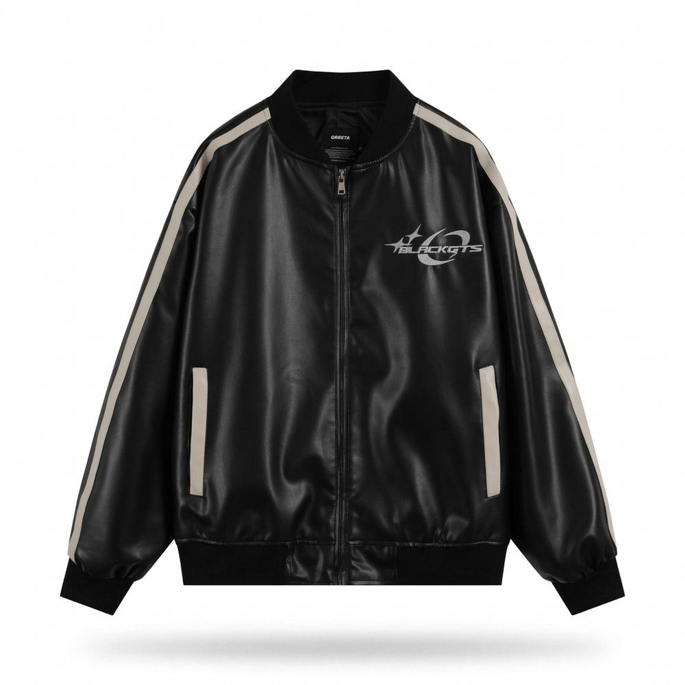 Mens Outlet House - Mimon | Faux-Leather Striped Jacket Unisex
