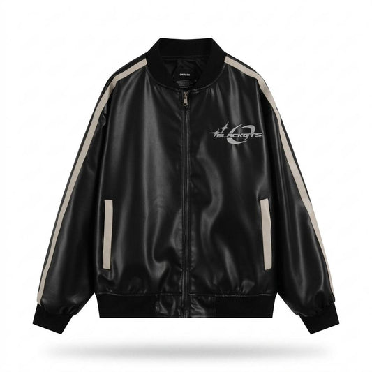 Mens Outlet House - Mimon | Faux-Leather Striped Jacket Unisex