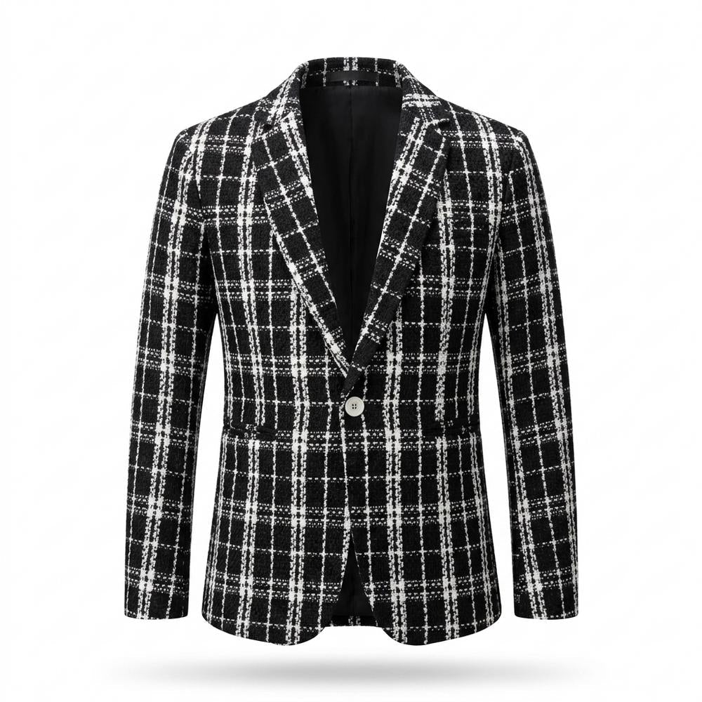 Mens Outlet House - Tiven | Plaid Textured Blazer Men