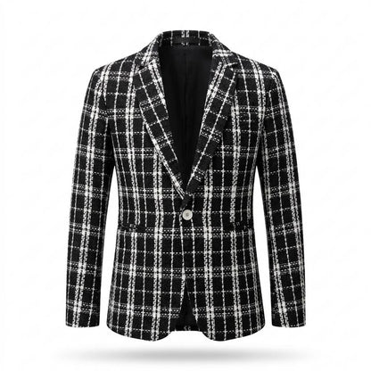 Mens Outlet House - Tiven | Plaid Textured Blazer Men