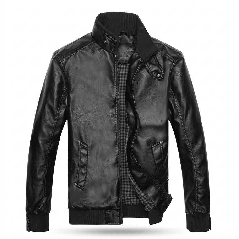 Mens Outlet House - Visin | Zip-Up Lined Leather Jacket Men