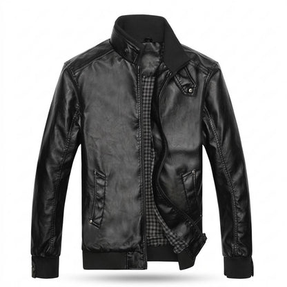 Mens Outlet House - Visin | Zip-Up Lined Leather Jacket Men
