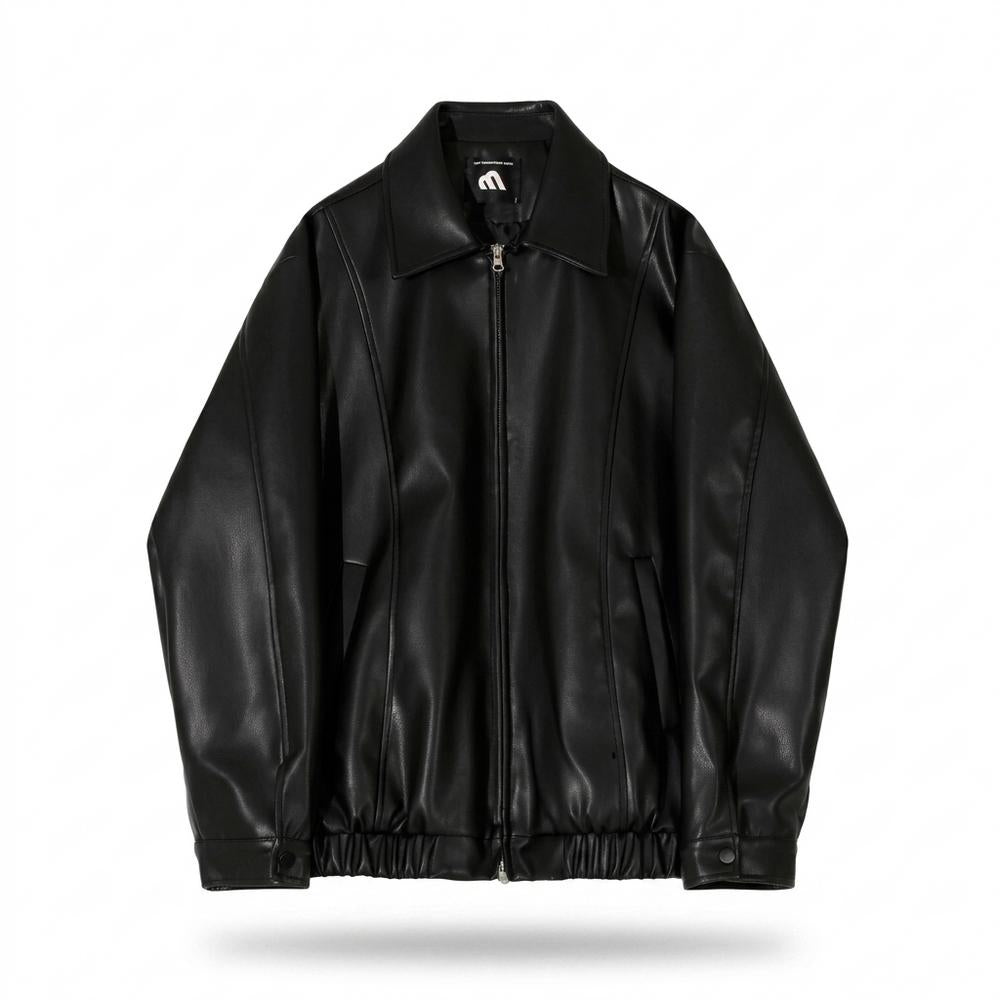 Mens Outlet House - Zamir | Zip-Up Collared Leather Jacket Unisex