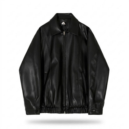Mens Outlet House - Zamir | Zip-Up Collared Leather Jacket Unisex
