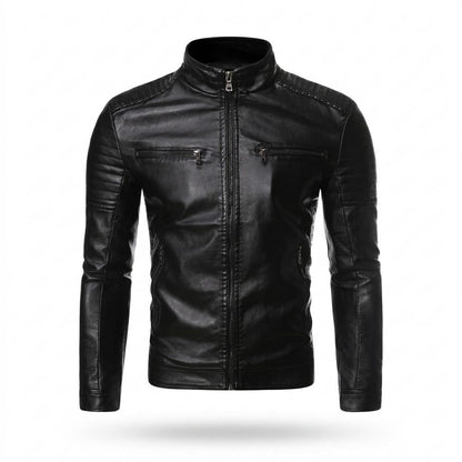 Mens Outlet House - Alram | Quilted Zip-Up Leather Jacket Men
