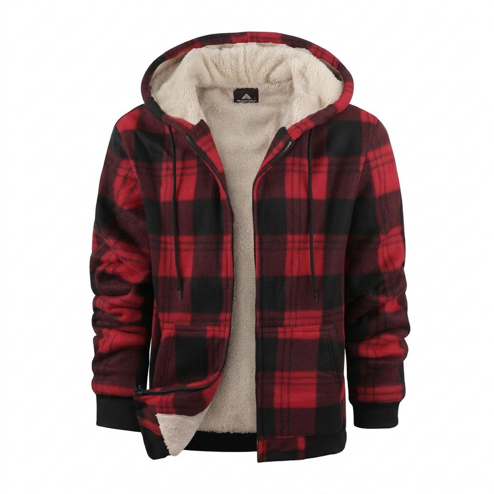 Mens Outlet House - Sahal | Sherpa-Lined Plaid Jacket Men