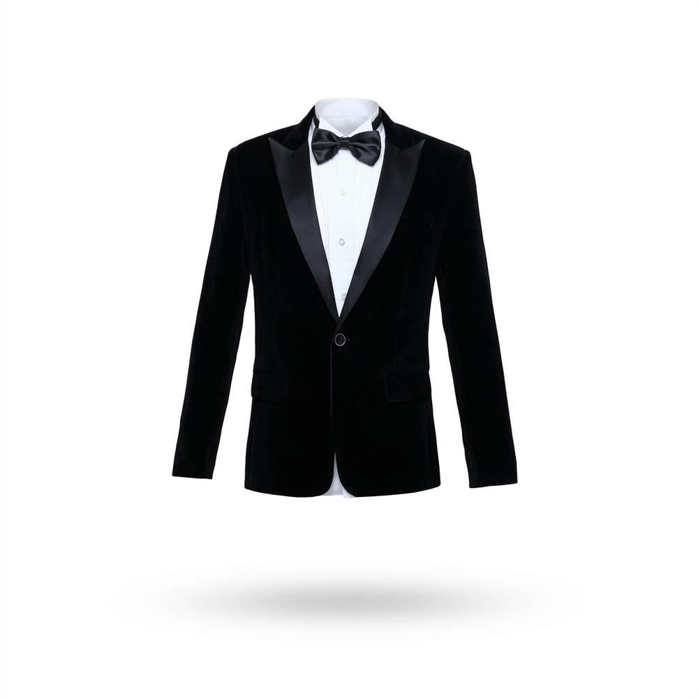 Mens Outlet House - Vamir | Velvet Slim-Fit Blazer Men