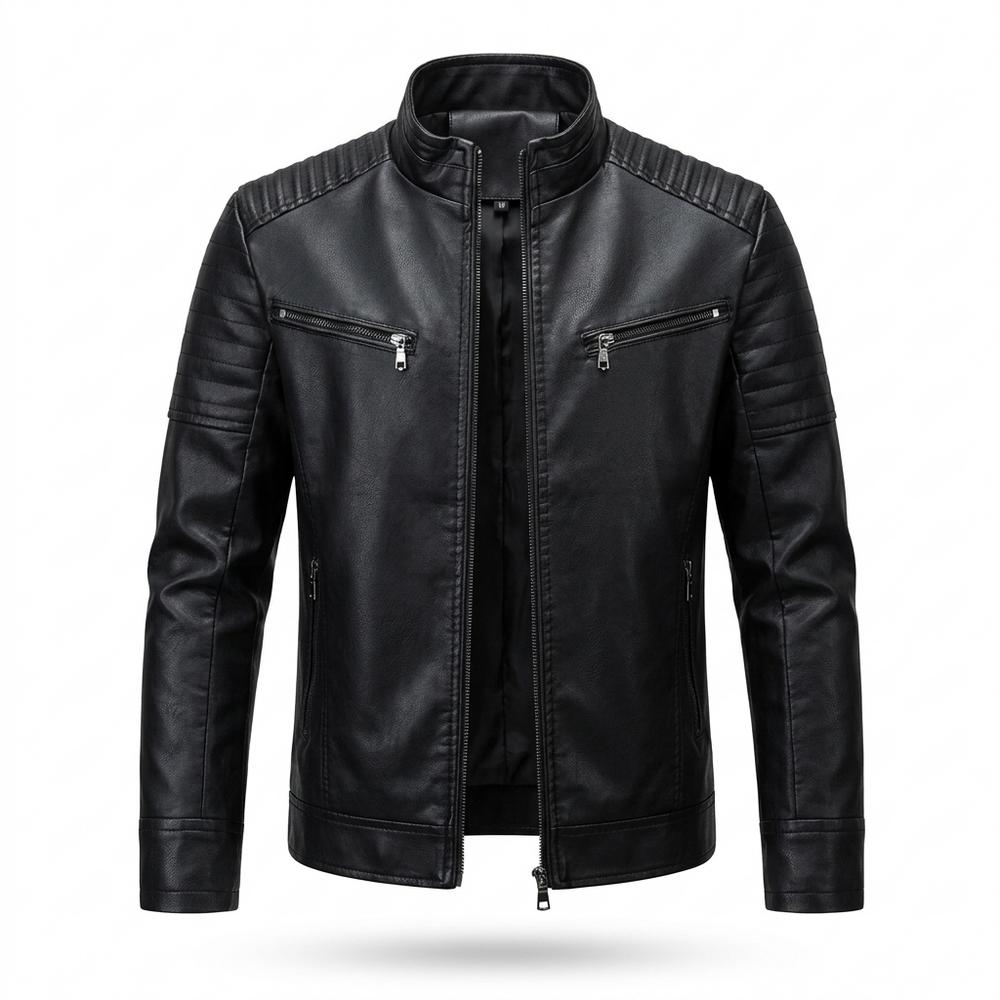 Mens Outlet House - Ronal | Quilted Slim-Fit Leather Jacket Men
