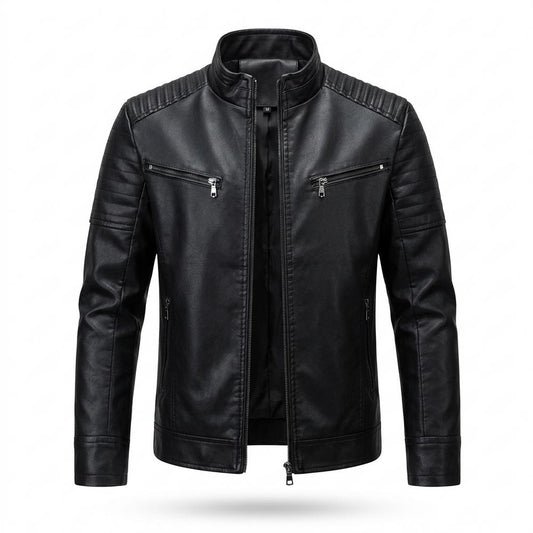 Mens Outlet House - Ronal | Quilted Slim-Fit Leather Jacket Men