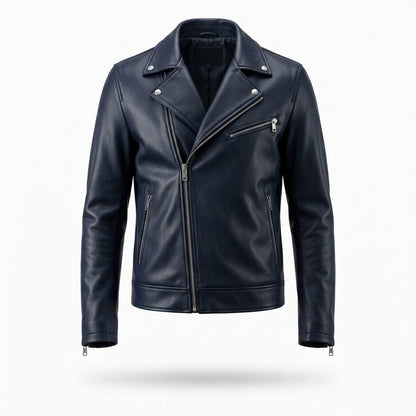 Mens Outlet House - Tivel | Asymmetrical Zippered Leather Jacket Men