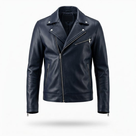 Mens Outlet House - Tivel | Asymmetrical Zippered Leather Jacket Men