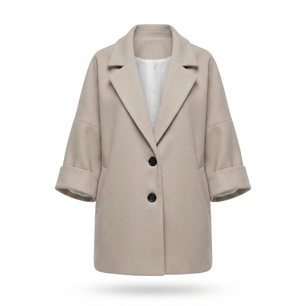 Mens Outlet House - Tilom | Oversized Cuffed Sleeve Coat Women