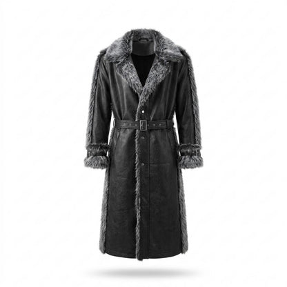 Mens Outlet House - Salar | Fur-Trimmed Belted Coat Men