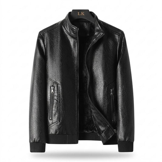 Mens Outlet House - Zaral | Textured Lined Leather Jacket Men