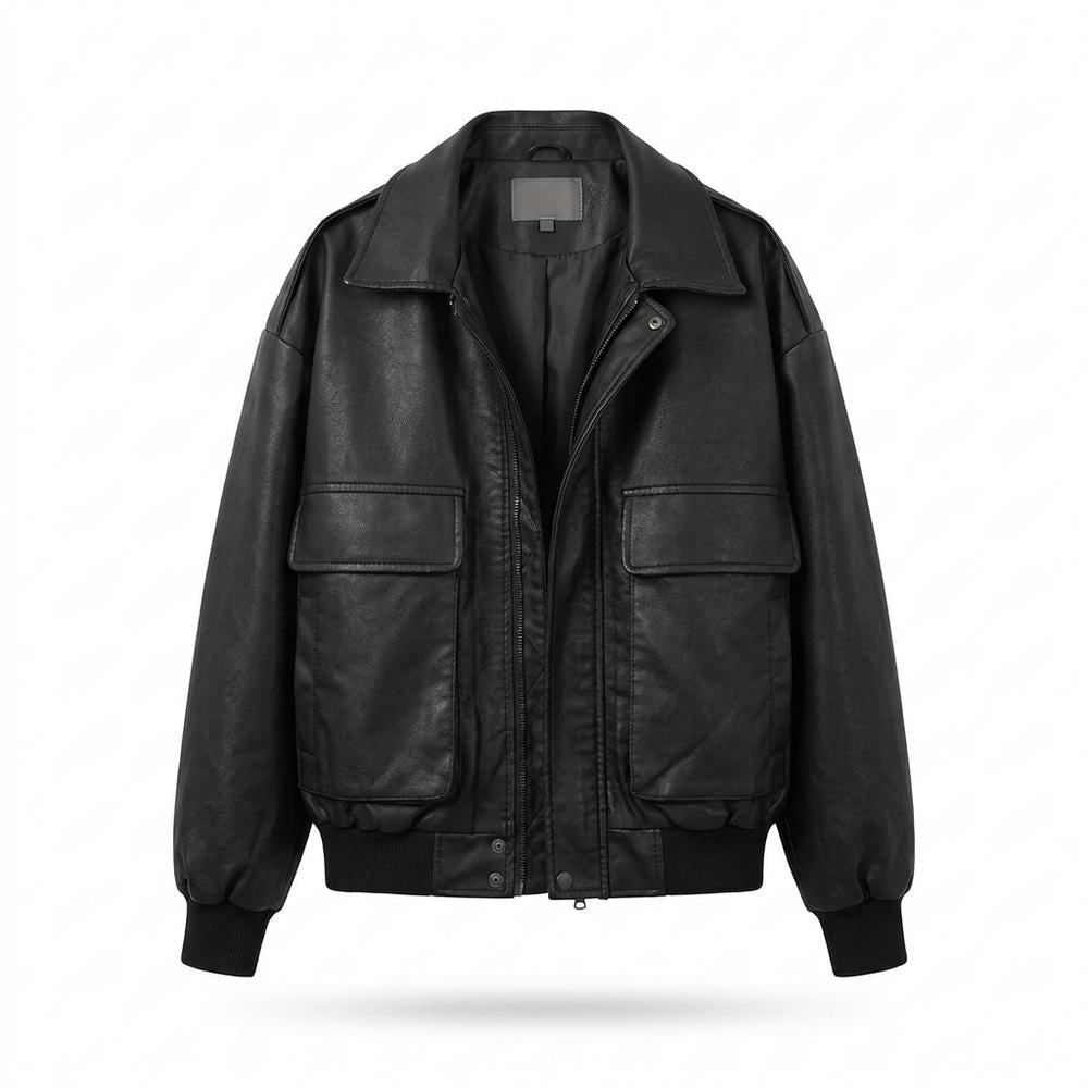 Mens Outlet House - Sedan | Oversized Zip-Up Leather Jacket Unisex