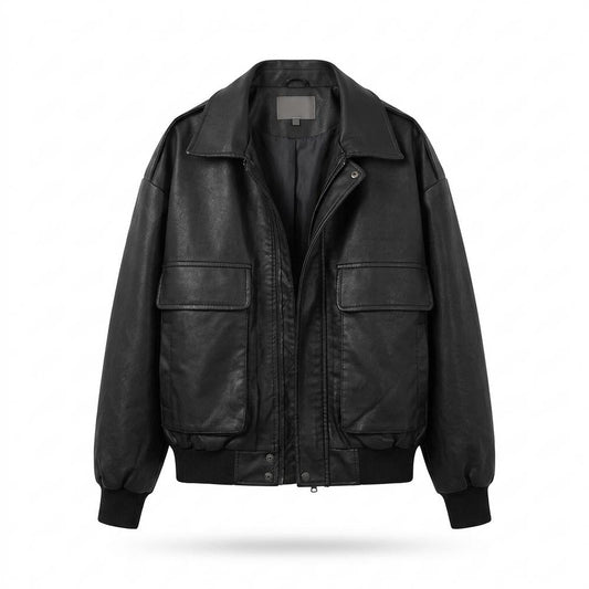 Mens Outlet House - Sedan | Oversized Zip-Up Leather Jacket Unisex