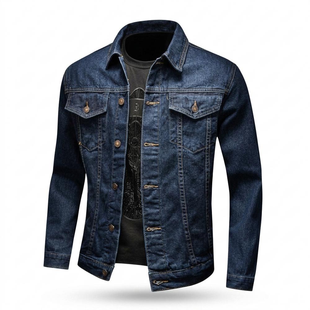 Mens Outlet House - Kigel | Slim-Fit Button-Front Denim Jacket Men