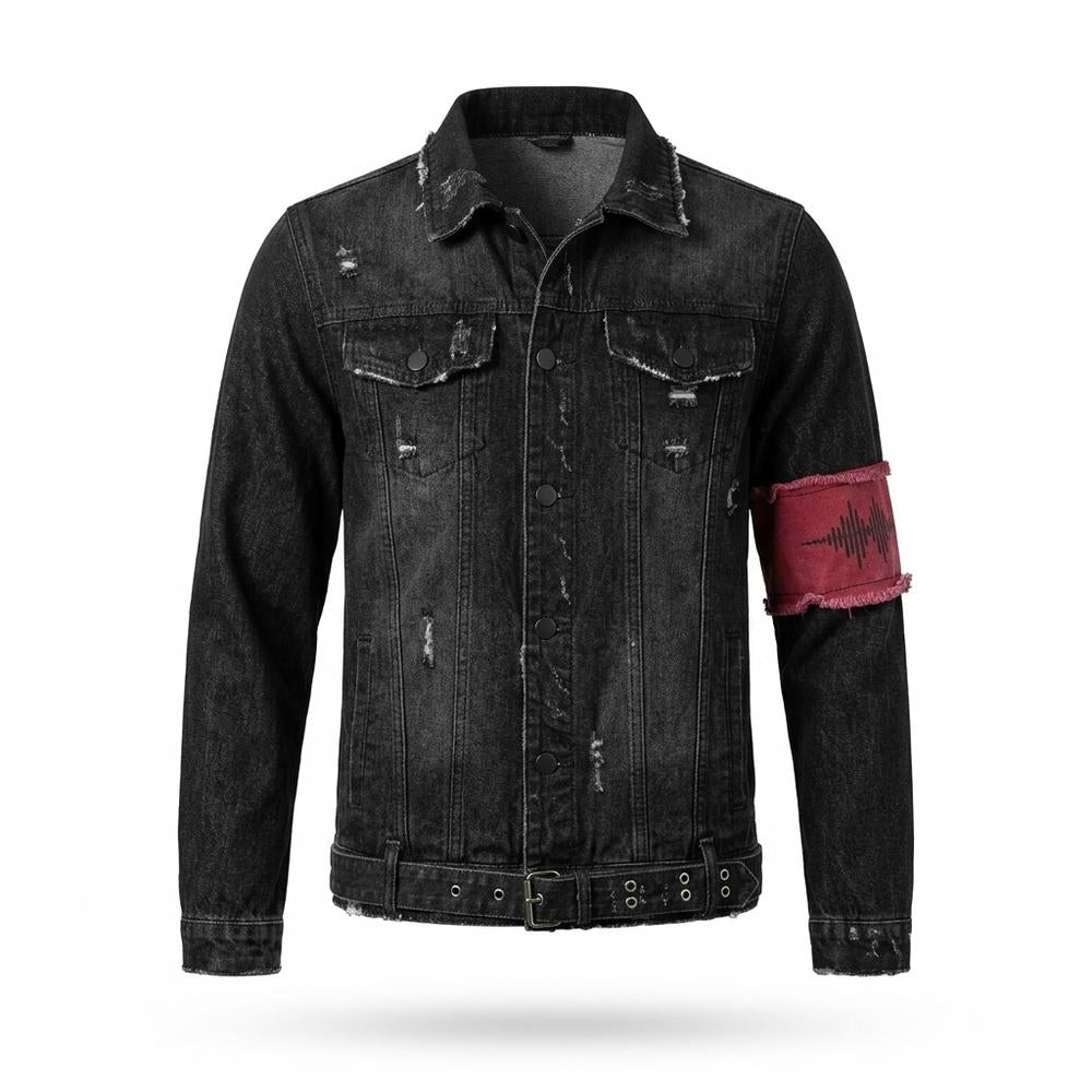 Mens Outlet House - Notor | Washed Belted Denim Jacket Men