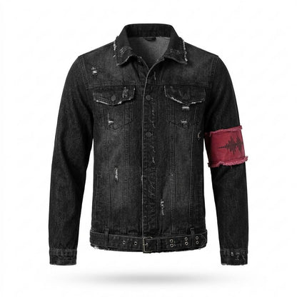 Mens Outlet House - Notor | Washed Belted Denim Jacket Men