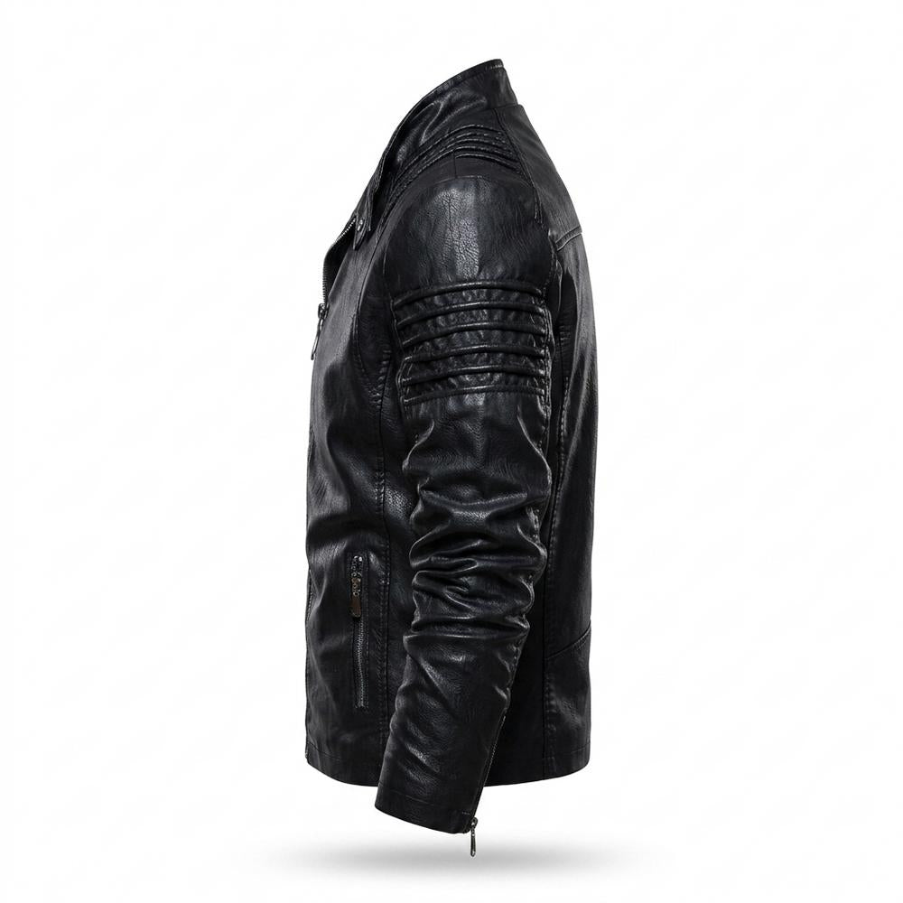 Mens Outlet House - Rator | Quilted Faux Leather Leather Jacket Men
