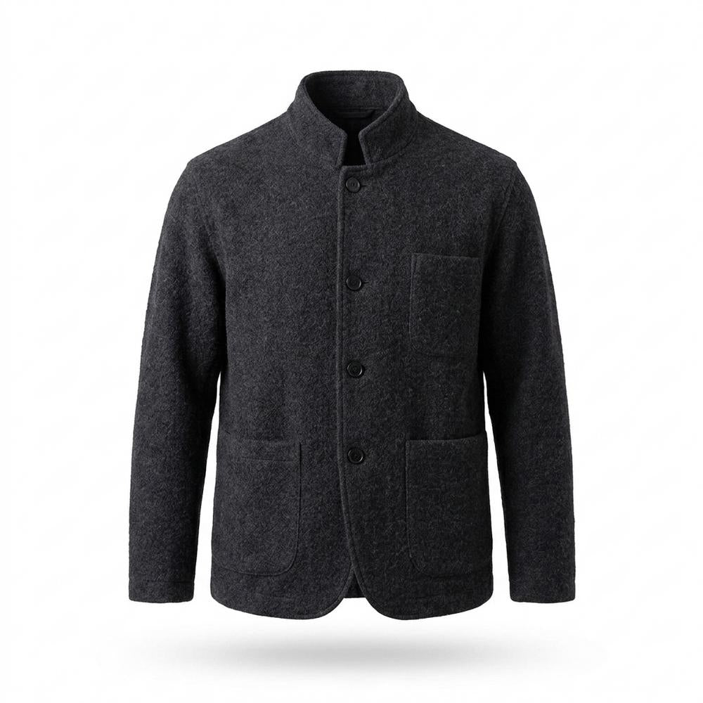 Mens Outlet House - Kevan | Knitted Stand-Collar Jacket Men