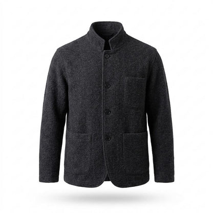 Mens Outlet House - Kevan | Knitted Stand-Collar Jacket Men
