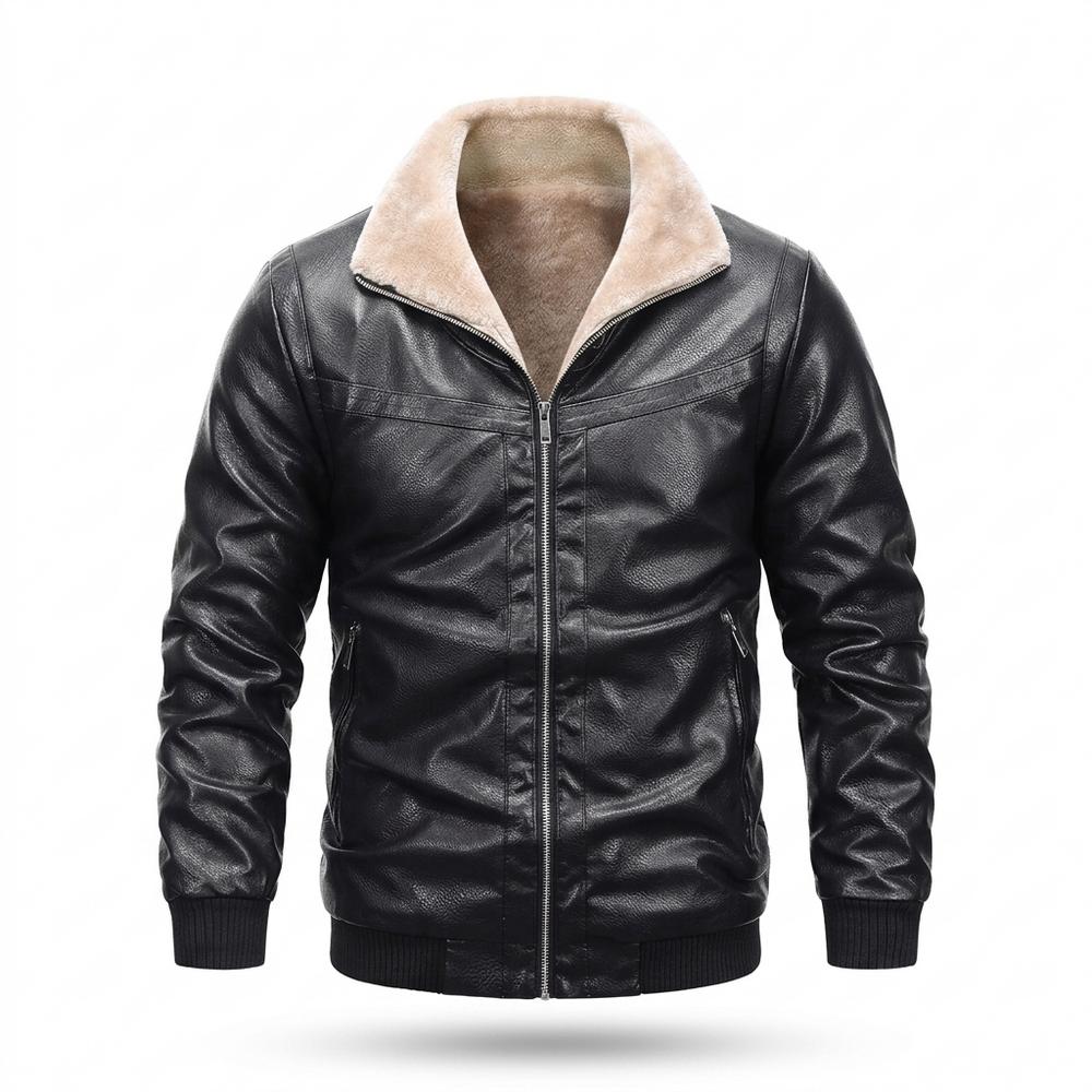 Mens Outlet House - Arser | Sherpa-Lined Faux-Leather Leather Jacket Men