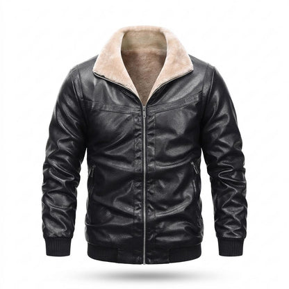 Mens Outlet House - Arser | Sherpa-Lined Faux-Leather Leather Jacket Men