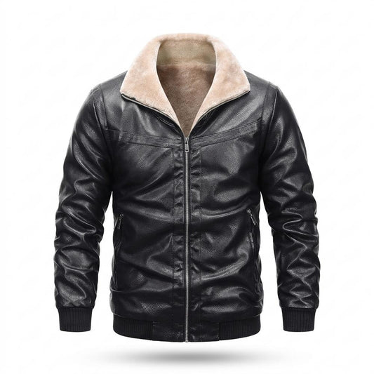 Mens Outlet House - Arser | Sherpa-Lined Faux-Leather Leather Jacket Men