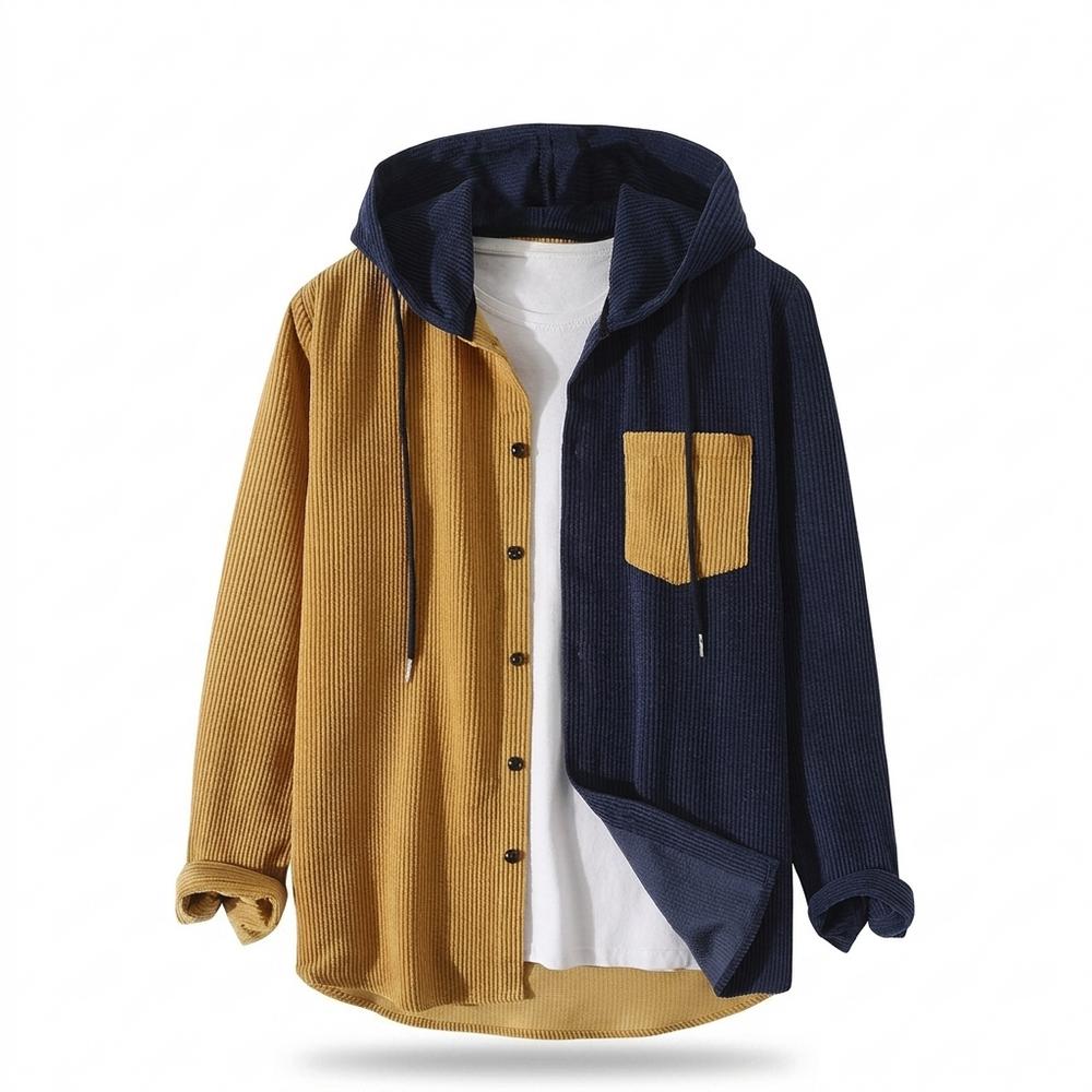 Mens Outlet House - Elser | Color-Block Hooded Shirt Men