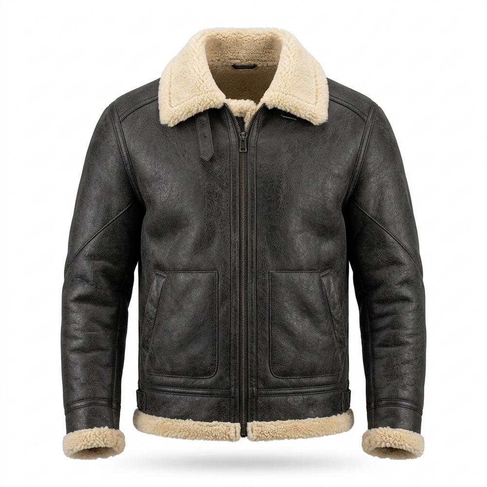 Mens Outlet House - Malom | Shearling-Lined Aviator-Style Jacket Men