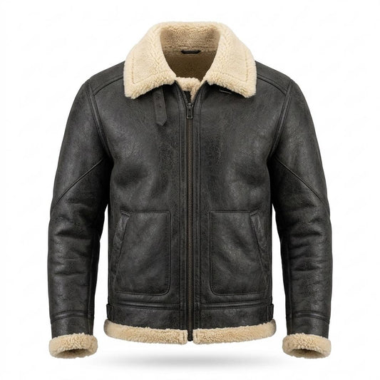Mens Outlet House - Malom | Shearling-Lined Aviator-Style Jacket Men