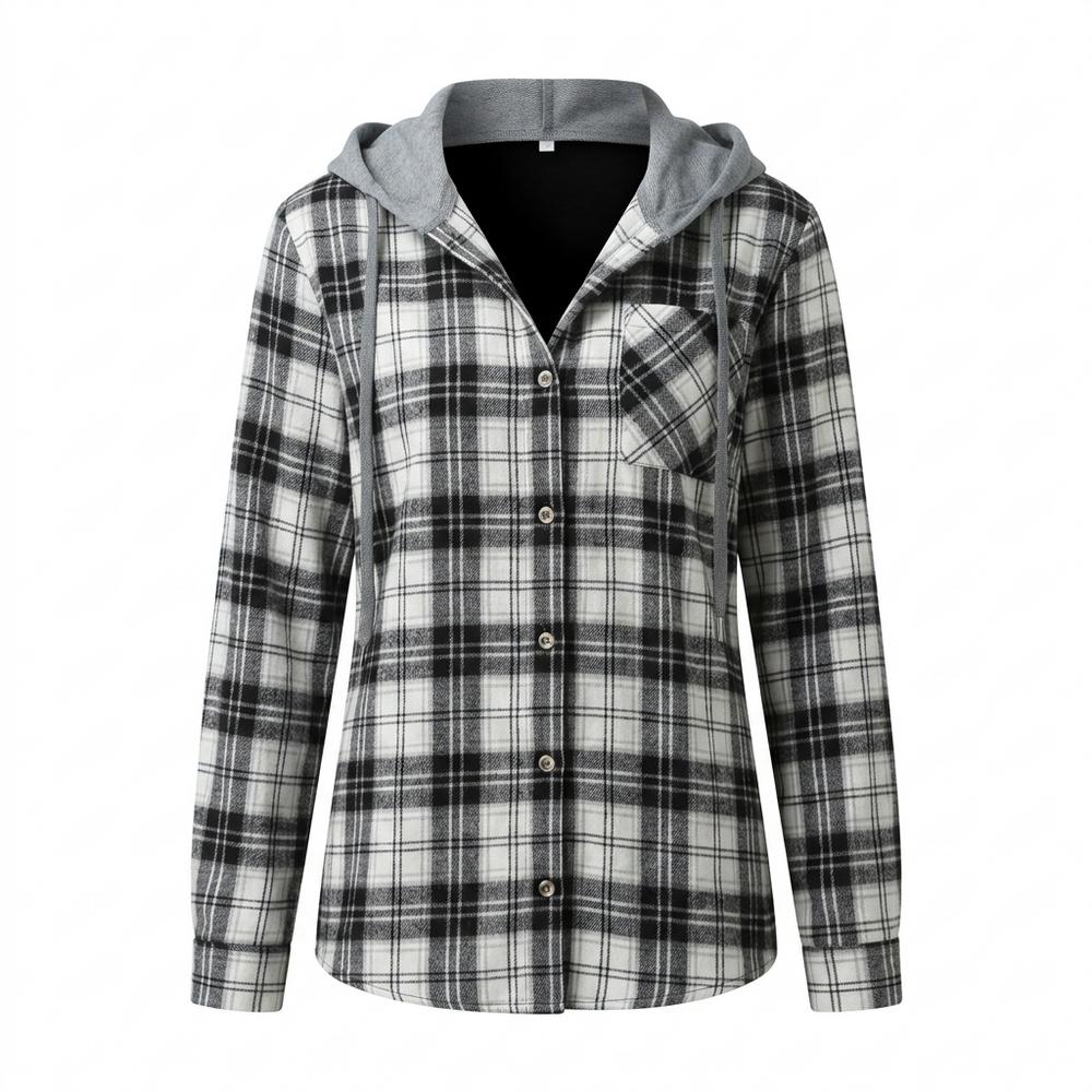 Mens Outlet House - Varan | Plaid Hooded Shirt Women