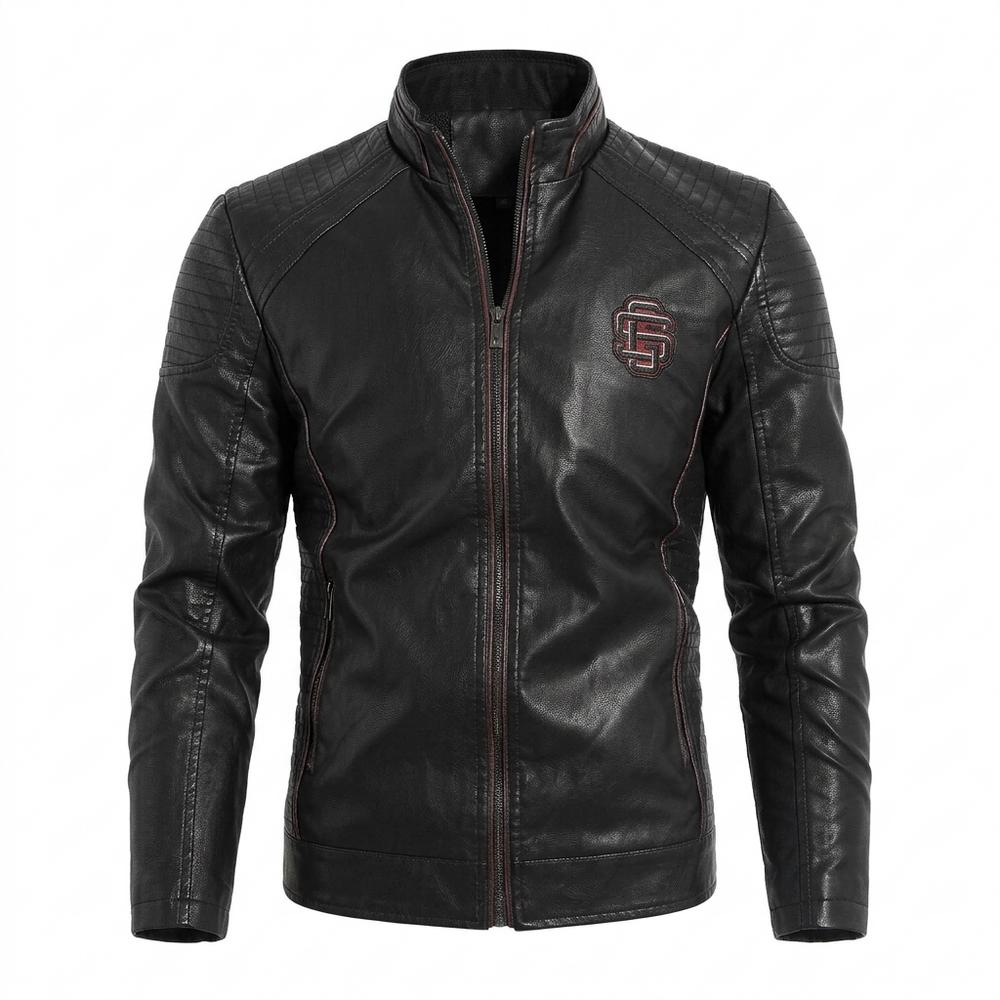 Mens Outlet House - Rivel | Quilted Zip-Up Leather Jacket Men