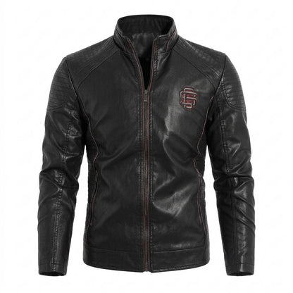Mens Outlet House - Rivel | Quilted Zip-Up Leather Jacket Men